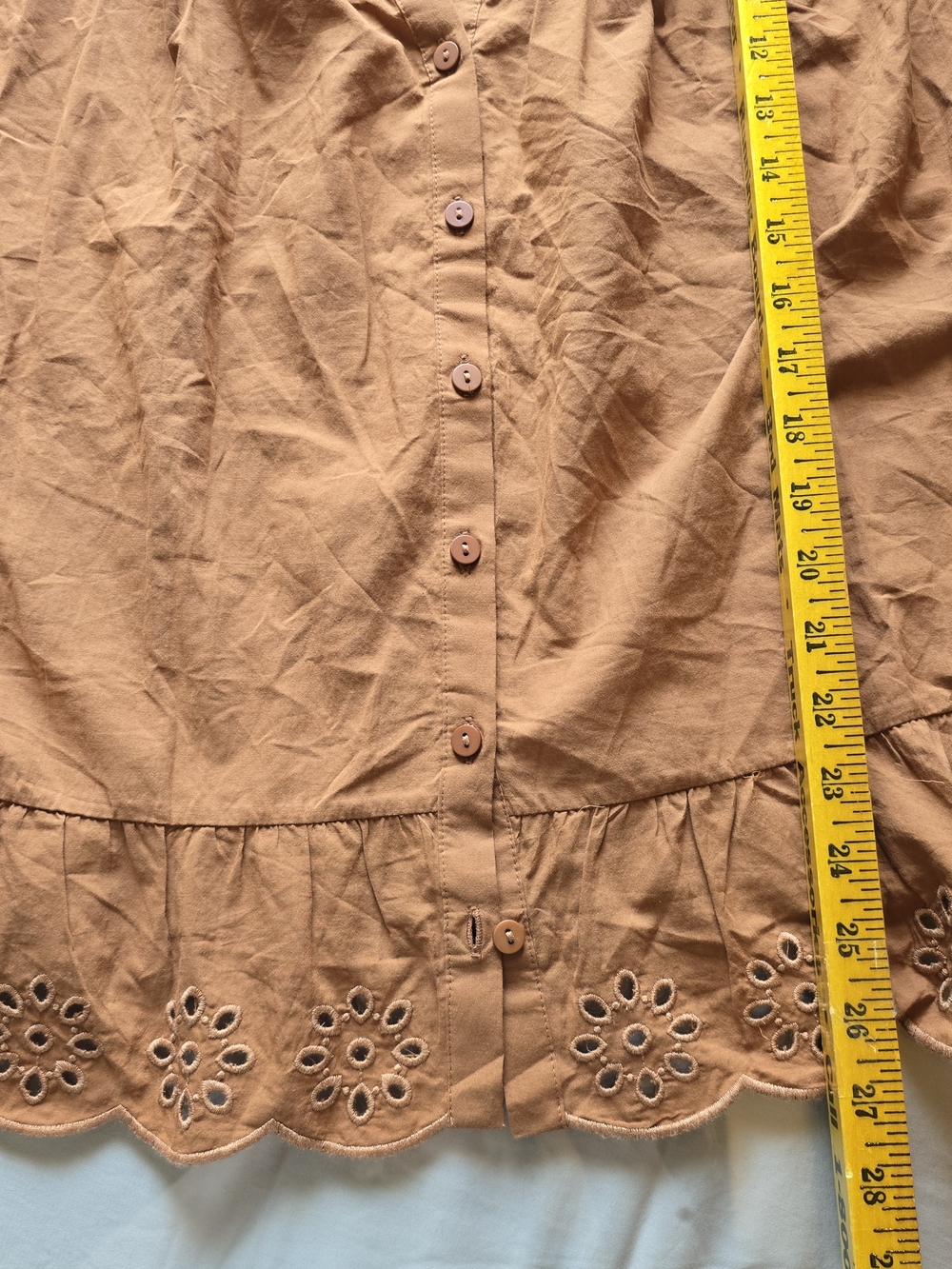 Daniel Rainn Rust Brown Eyelet Button-Front Tank Top - Picture 5 of 7